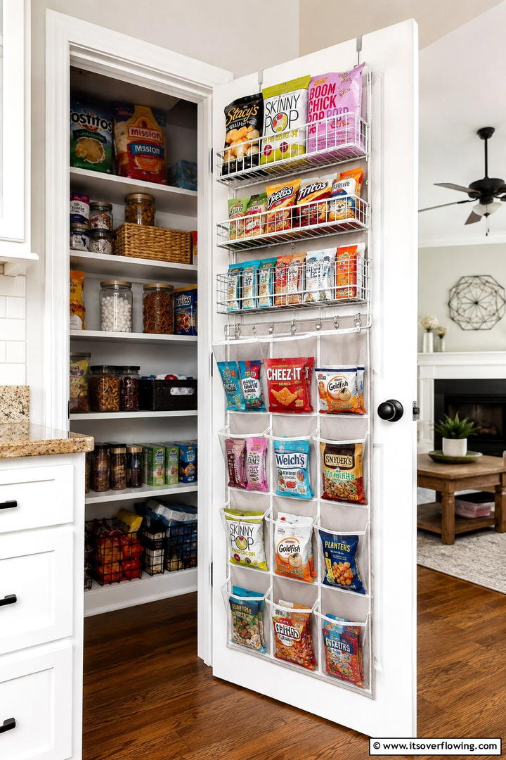 Over the Door Snack Storage - 30 Snack Storage Ideas for Organized Kitchen Pantries