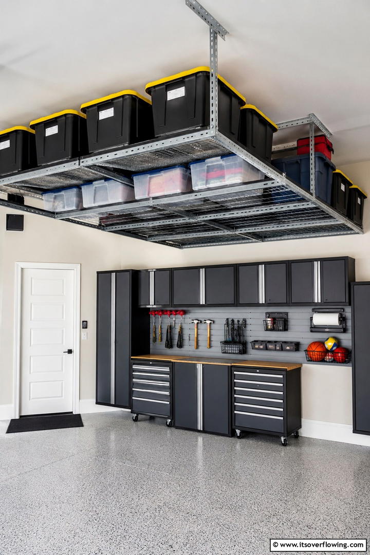 Overhead Garage Storage - 30 Tiny House Storage Ideas to Maximize Compact Living Spaces