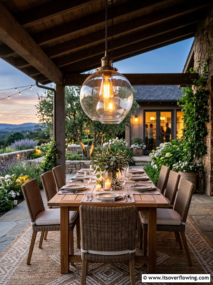 Overhead smart pendant light - 25 front porch ideas with smart lighting