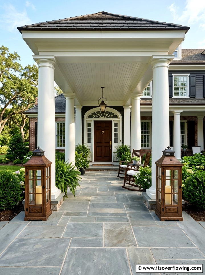 Oversized Floor Lanterns - 25 front porch ideas with candle lanterns