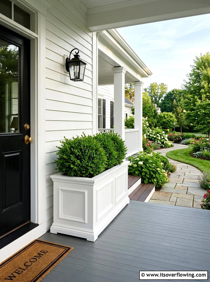Oversized Porch Planter Box - 25 front porch ideas with farmhouse style