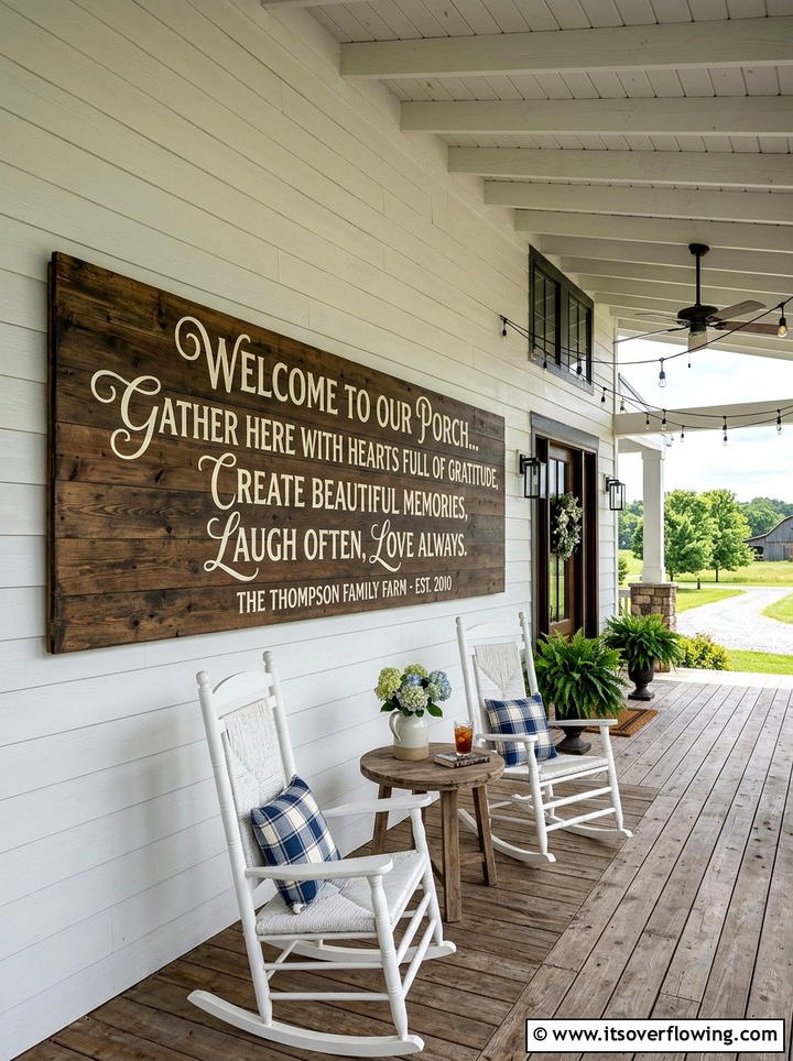 Oversized Porch Wall Sign - 25 front porch decor ideas with signs