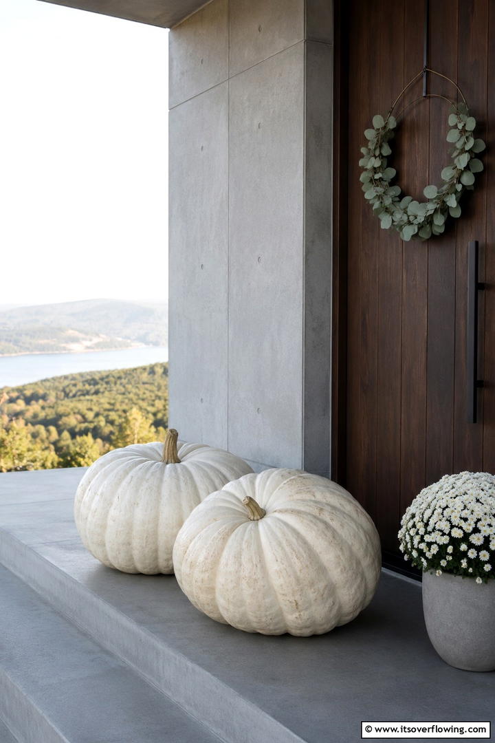 Oversized Pumpkin Statement - 50 Modern Fall Porch Decor Ideas Roundup- Warm Welcomes