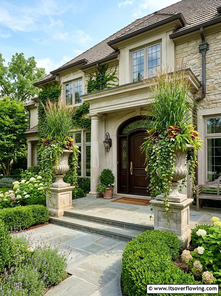 Oversized Urn Porch Statement - 25 front porch ideas with flowers