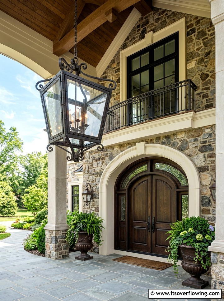 Oversized lantern - 25 front porch ideas with sconces