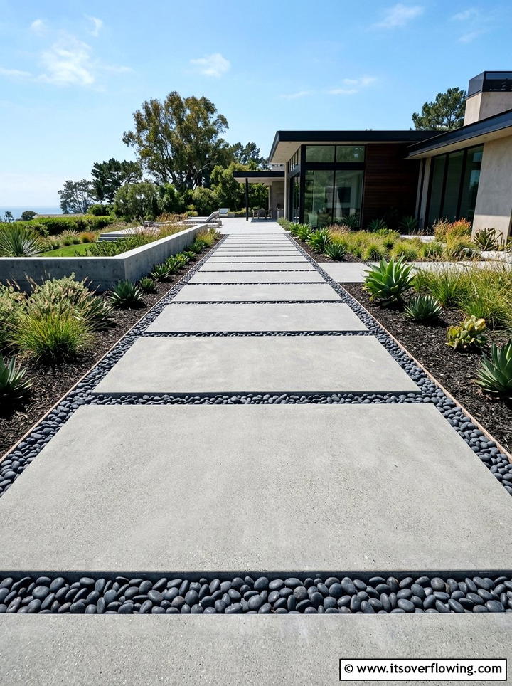 Oversized rectangular slabs - 25 garden decor ideas with stepping stones