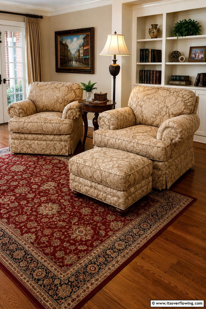 Overstuffed Armchairs for Relaxation - 30 Traditional Living Room Ideas for Timeless Elegance