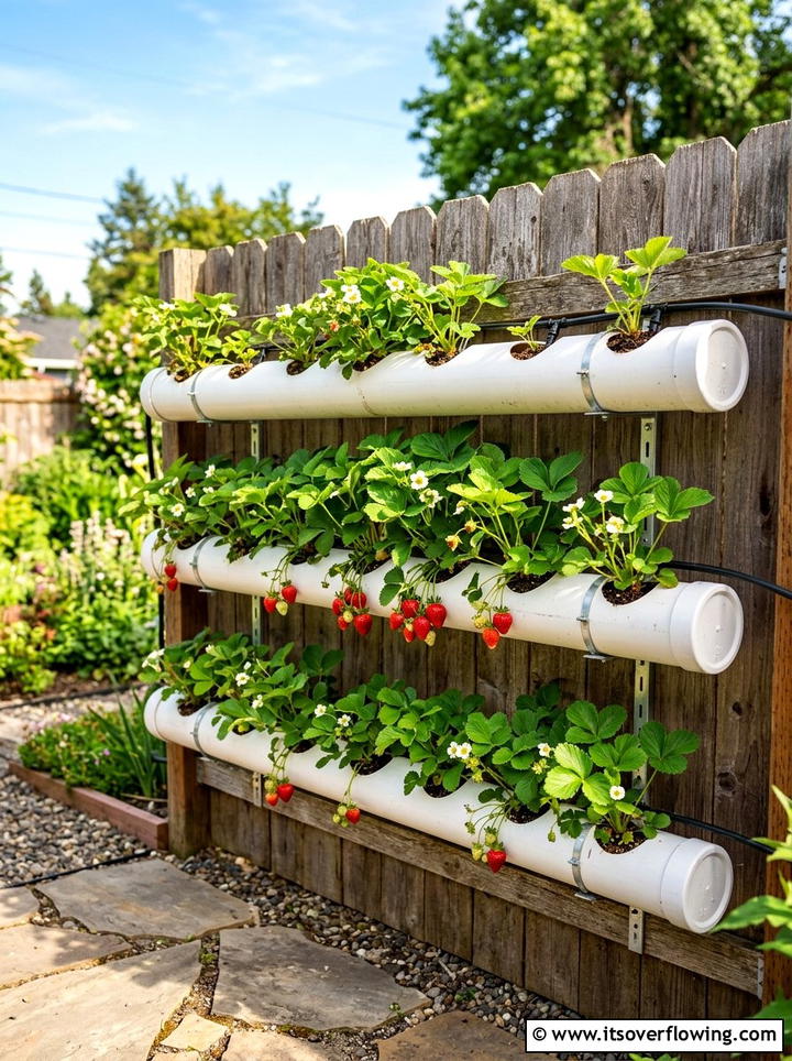 PVC Pipe Vertical Garden - 25 recycled garden ideas for backyard decor