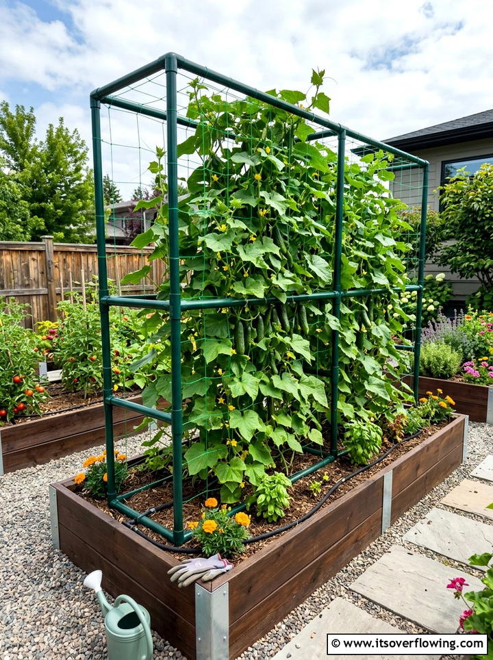 PVC pipe garden structure - 25 cheap garden ideas with homemade trellis