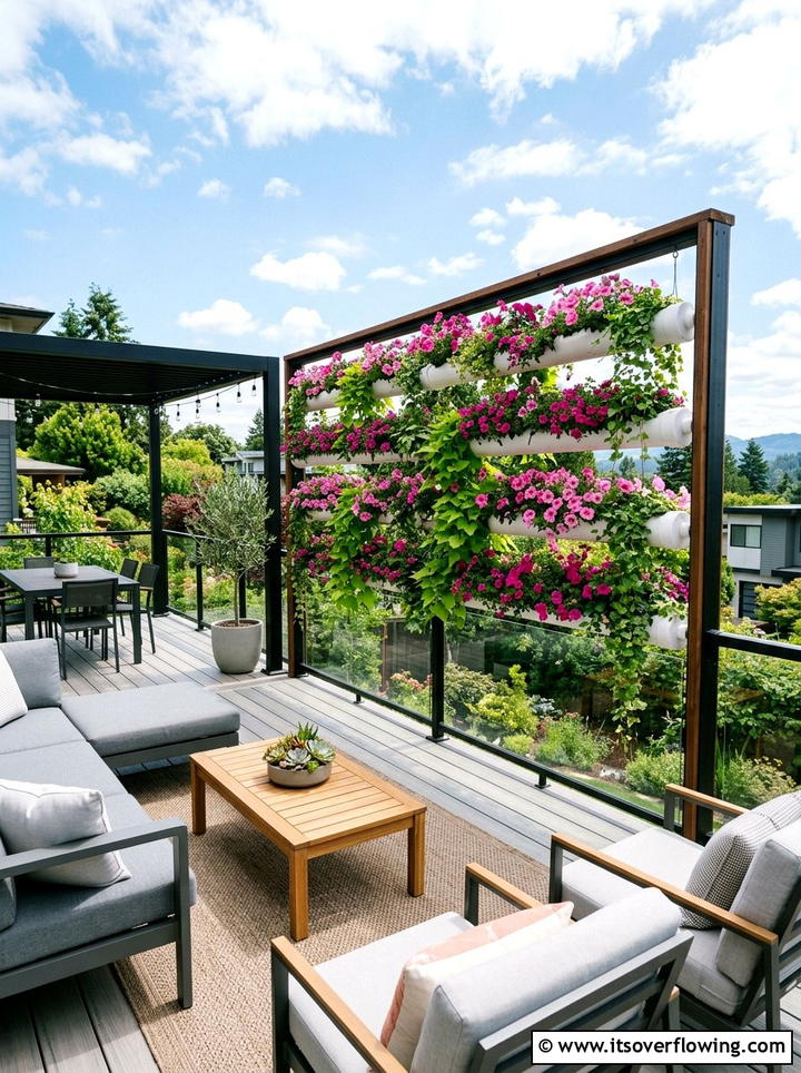 PVC pipe hanging planter - 25 upcycled garden ideas with hanging planters