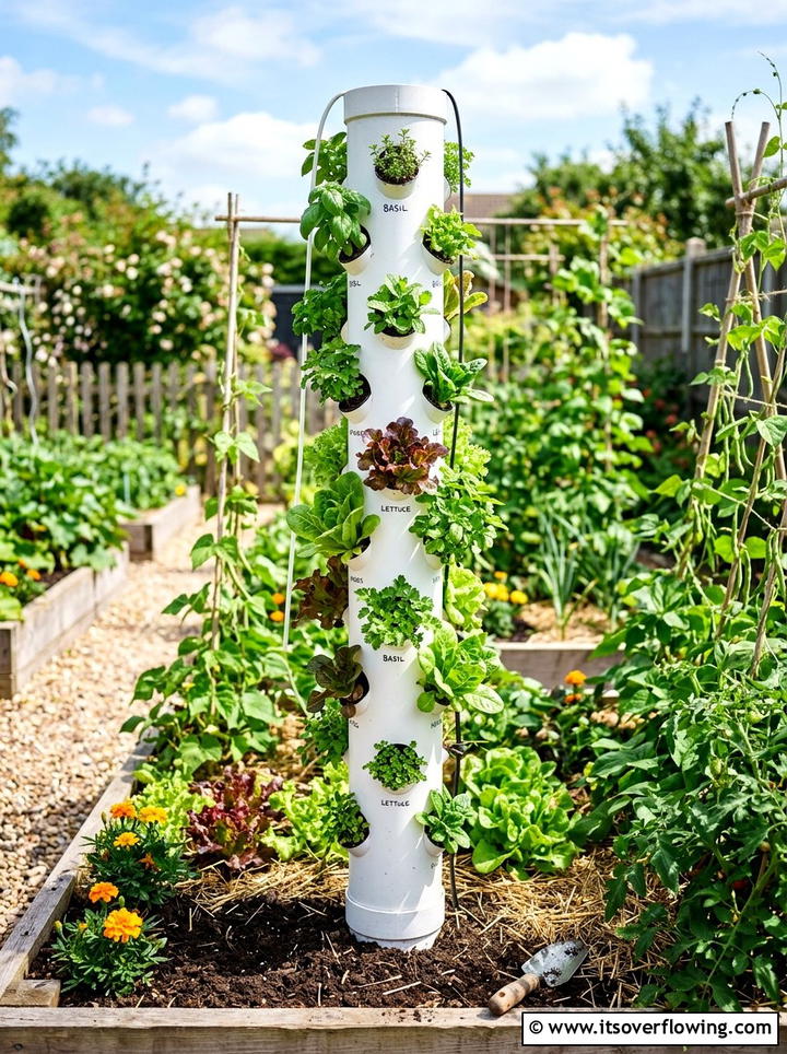 PVC pipe vertical garden - 25 reusing old things ideas for vertical garden
