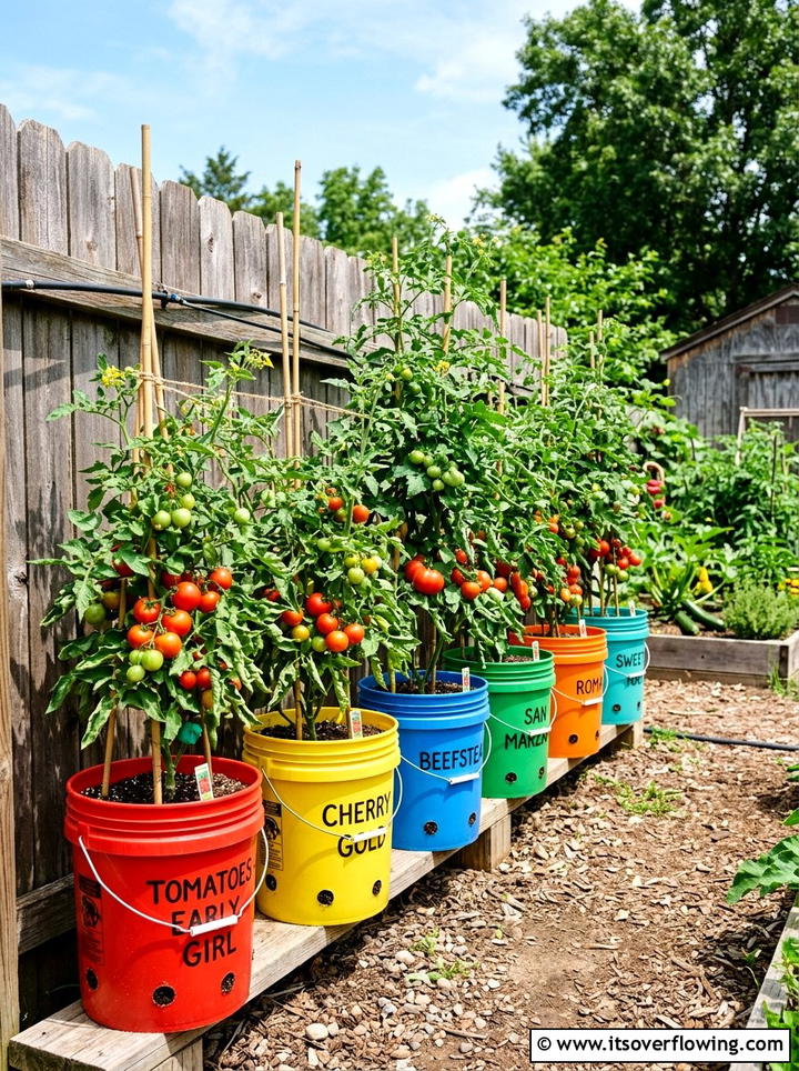 Paint Bucket Planter - 25 cheap garden ideas with container gardening