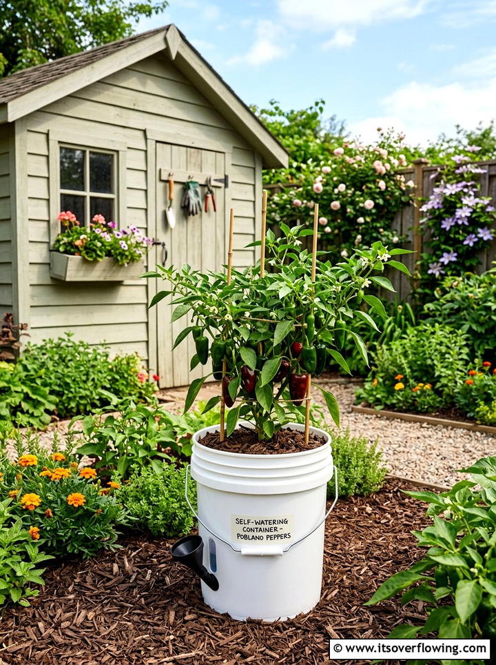 Paint Bucket Self Watering Pot - 25 recycled garden ideas with self watering planters