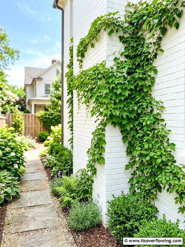 Painted Brick Wall - 25 garden decor ideas for side yards