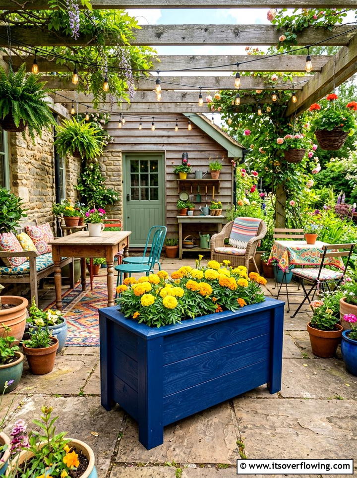 Painted Cedar Planter Box - 25 garden ideas with planter boxes
