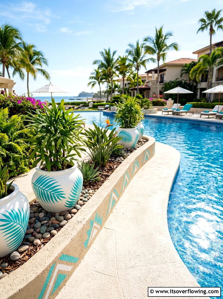 Painted Concrete Planter Pool Deck - 25 garden decor ideas with concrete planters