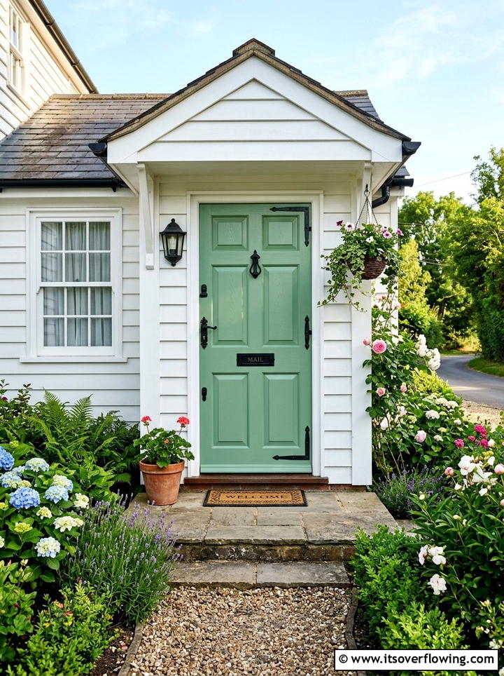 Painted Front Door - 25 front porch decor ideas on a budget