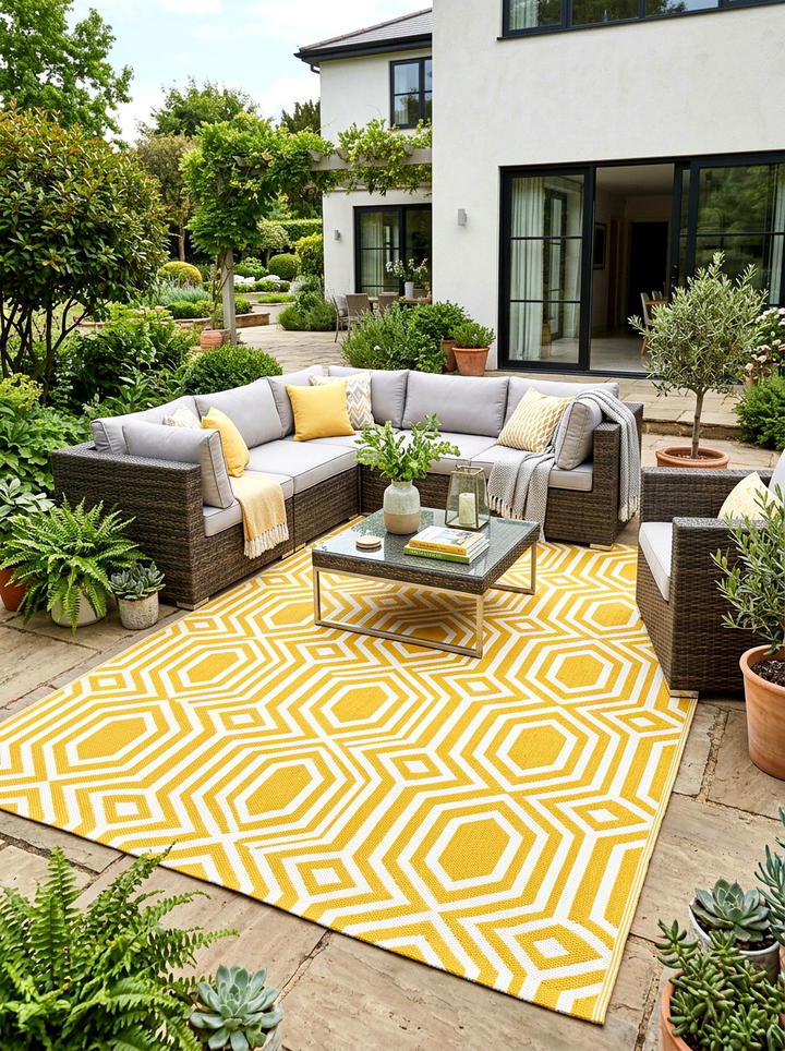 Painted Outdoor Rug - 25 backyard decorating ideas diy