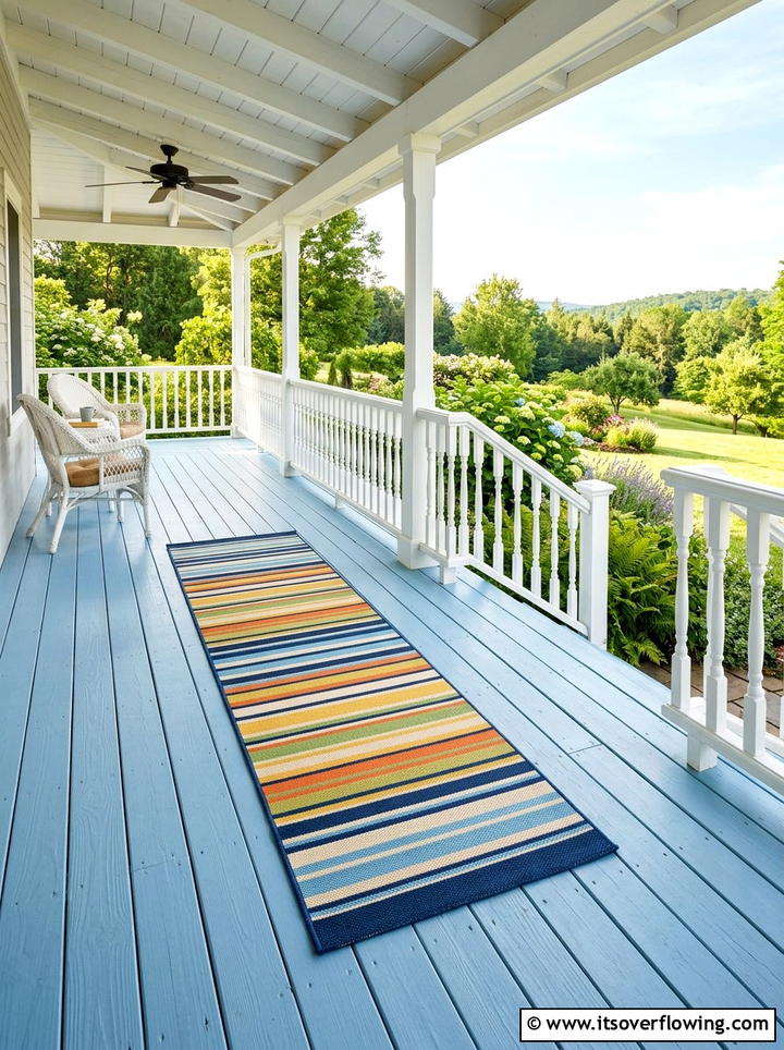 Painted Porch Floor - 25 front porch decor ideas with bright colors