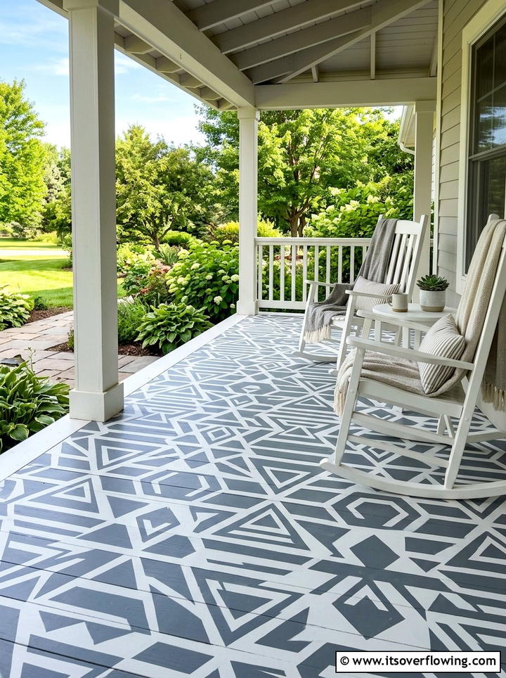 Painted Porch Floor - 25 front porch decor ideas on a budget