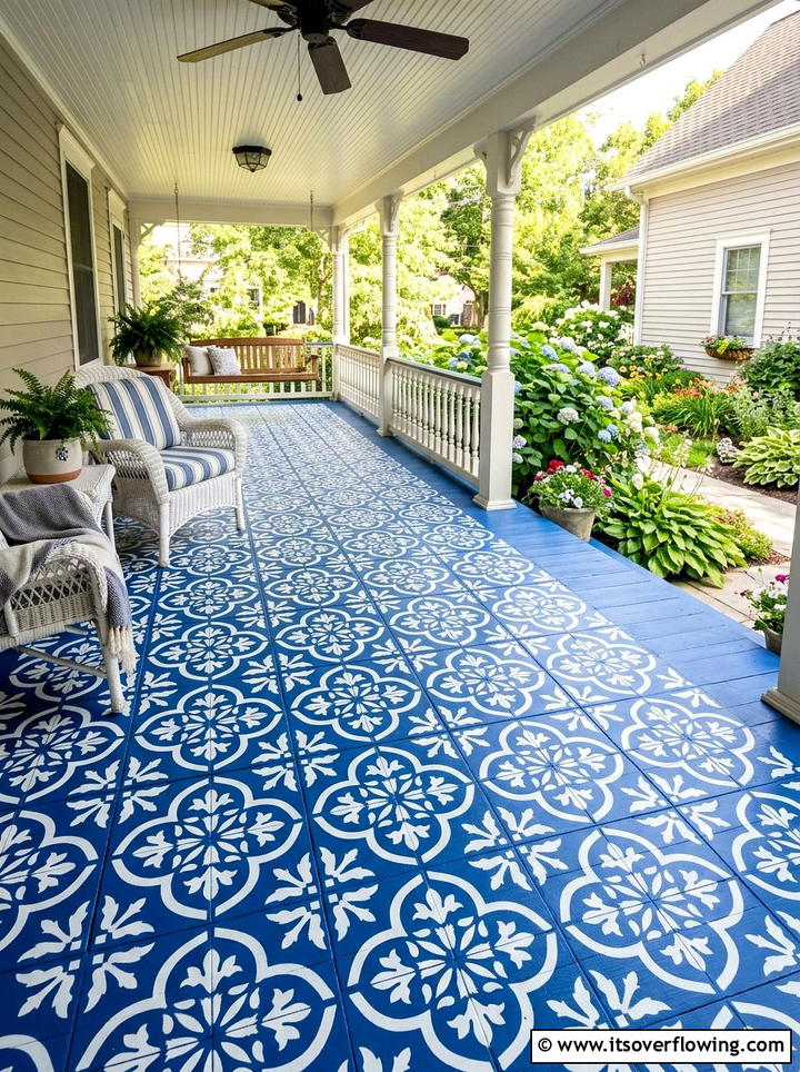 Painted Porch Floor - 25 front porch ideas