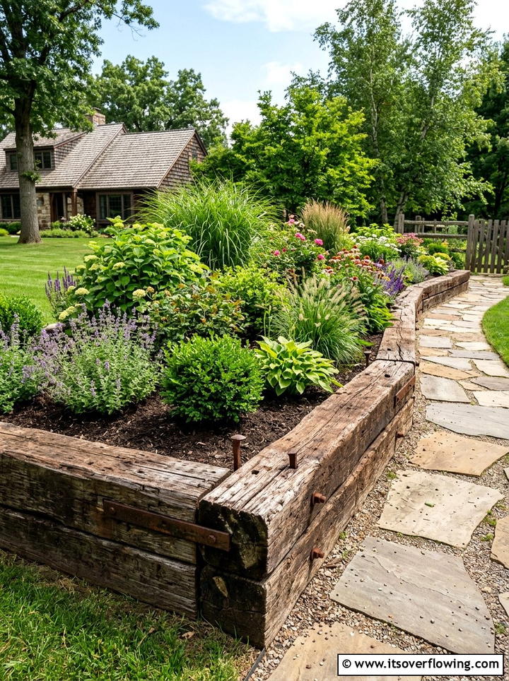 Painted Rock Garden Border - 25 cheap garden ideas with edging