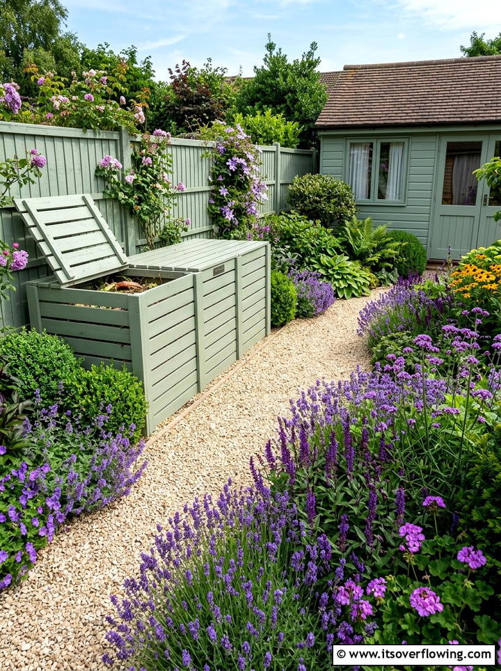 Painted Wood Bin To Match Garden Fence - 25 garden ideas with compost bins