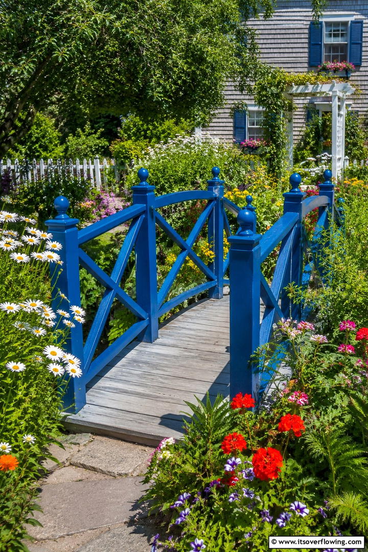 Painted Wooden Bridge - 20 Garden Bridge Ideas for a Serene Backyard