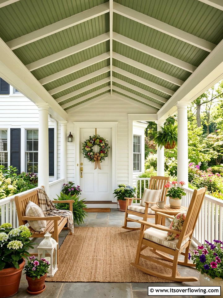 Painted beadboard porch - 25 front porch ideas with beadboard ceiling