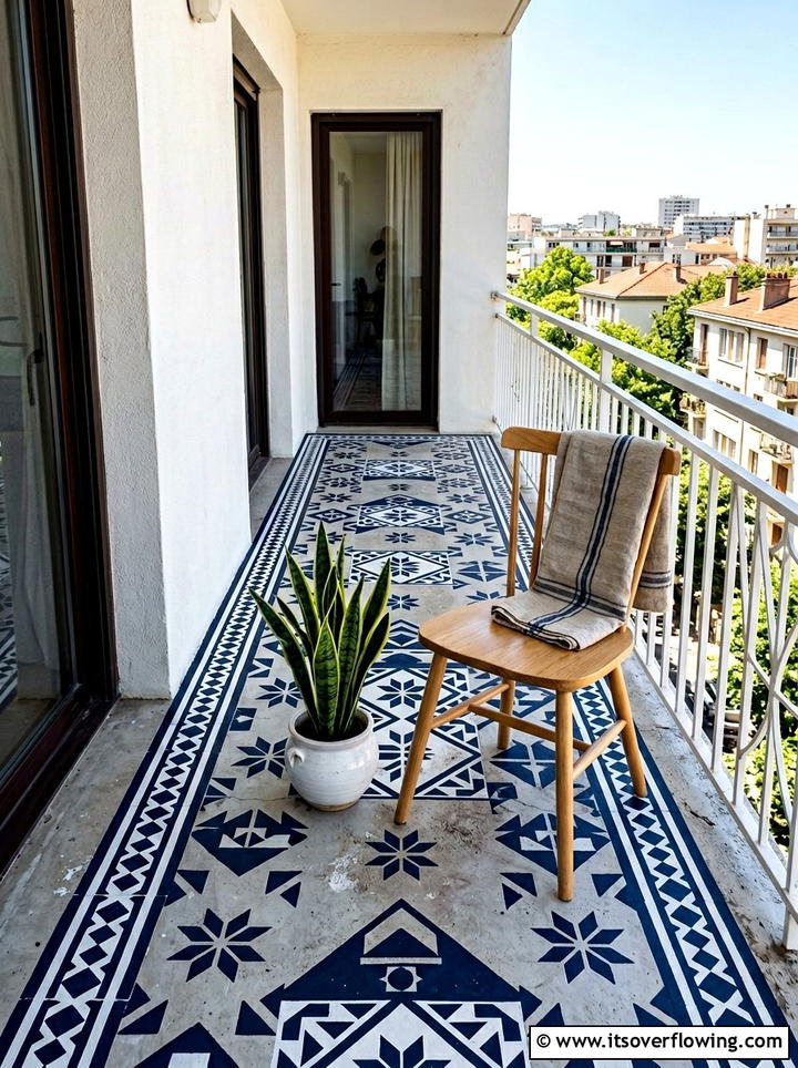 Painted floor tile - 25 front porch ideas for apartments