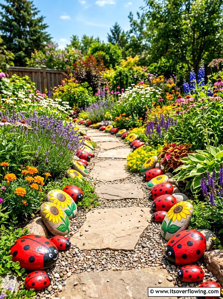 Painted garden rocks - 25 garden decor ideas with stepping stones