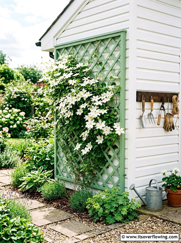 Painted wooden trellis - 25 garden ideas with trellis