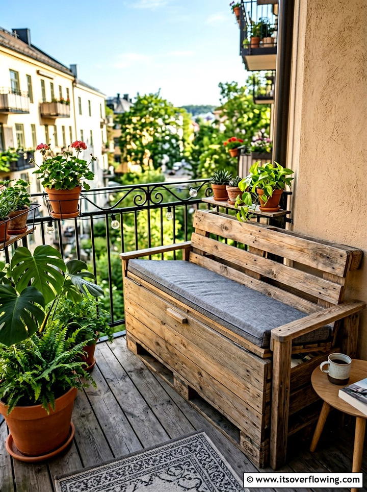 Pallet Bench With Storage - 25 backyard ideas with pallet furniture