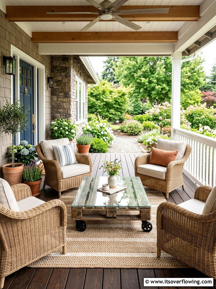Pallet Coffee Table - 25 front porch ideas with pallet decor