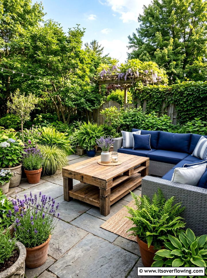 Pallet Coffee Table - 25 upcycled garden ideas with outdoor tables