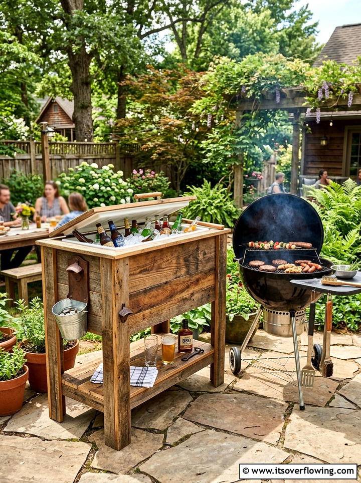 Pallet Cooler Stand - 25 backyard ideas with pallet furniture