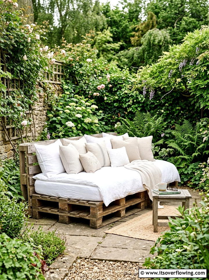 Pallet Daybed - 25 backyard decorating ideas with pallet projects