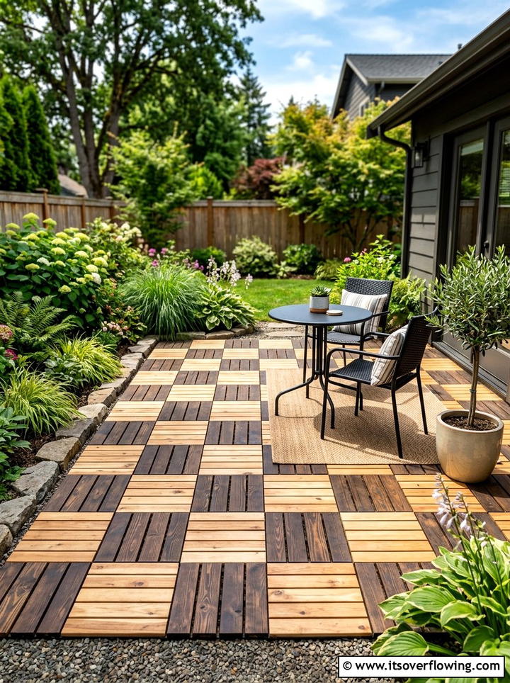 Pallet Deck Tiles - 25 backyard decorating ideas with pallet projects