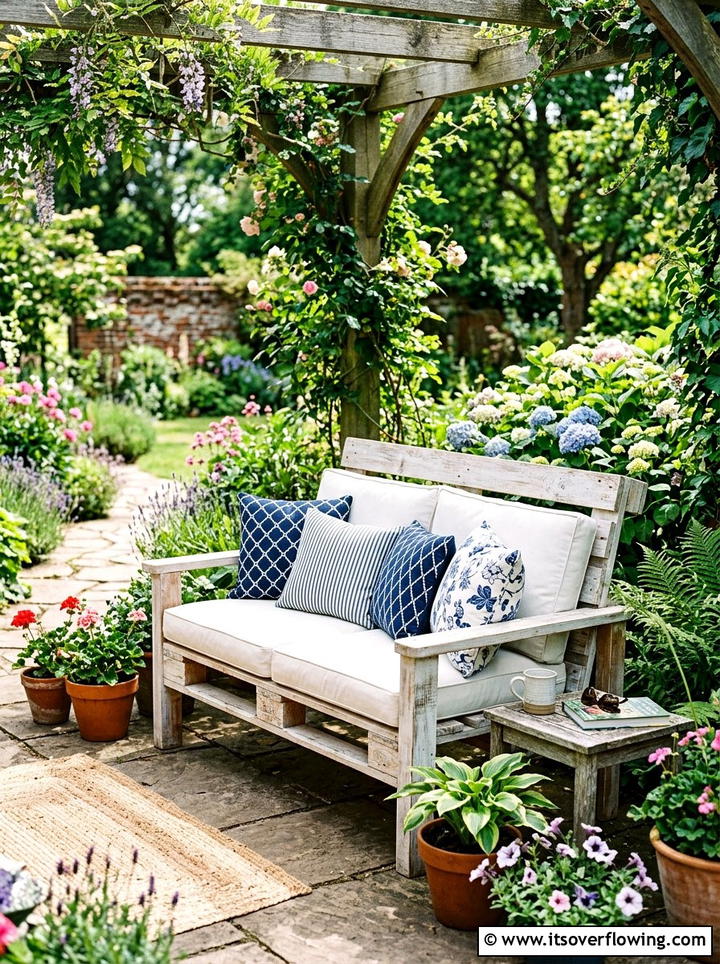 Pallet Garden Bench - 25 recycled garden ideas