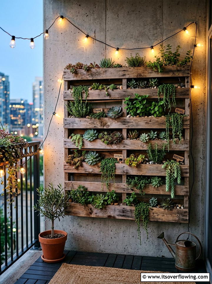 Pallet Garden Wall - 25 garden ideas for apartments