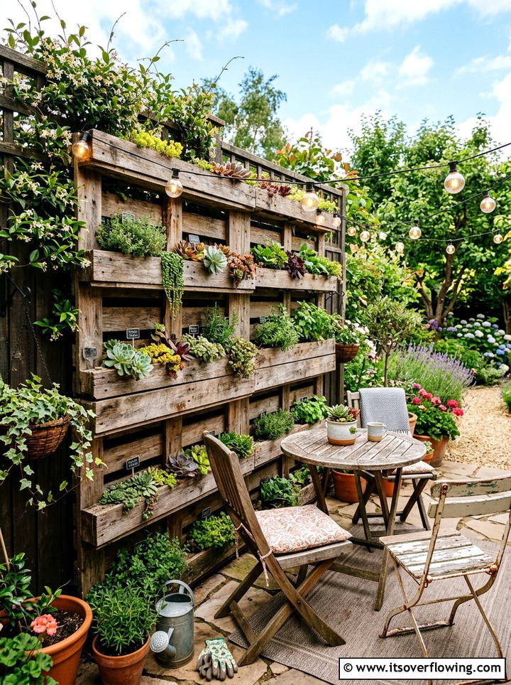 Pallet Garden Wall - 25 backyard ideas with living wall