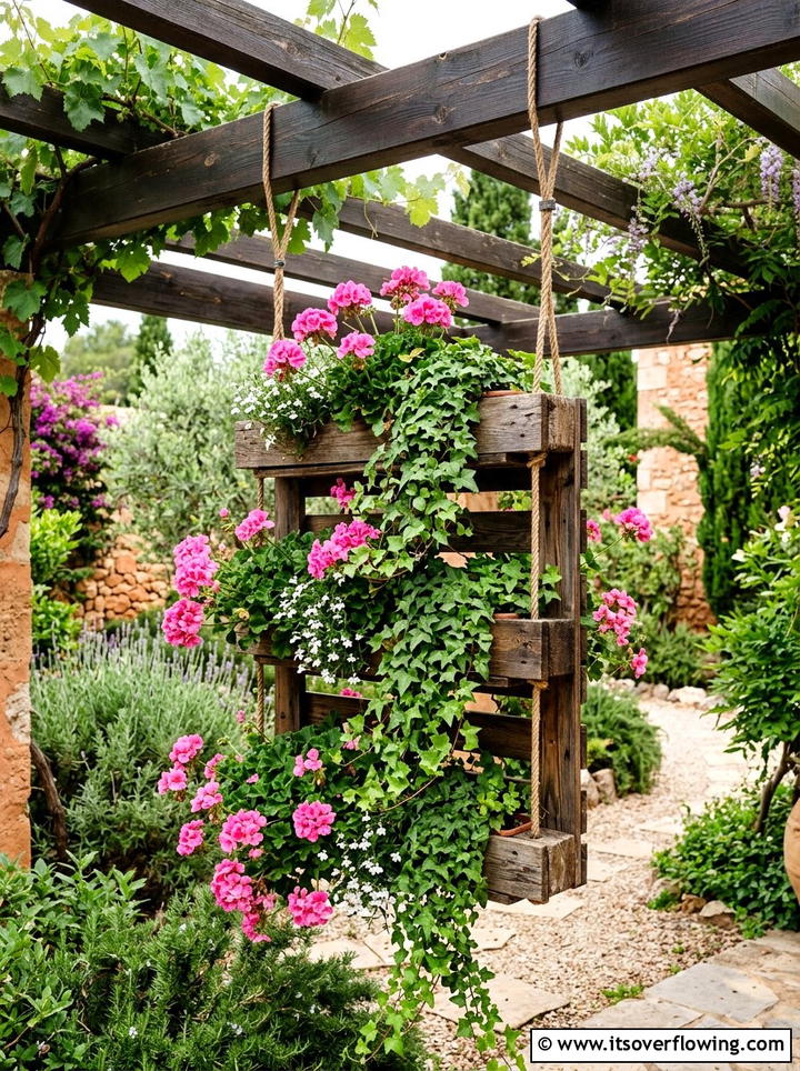 Pallet Hanging Planter - 25 garden ideas with pallets