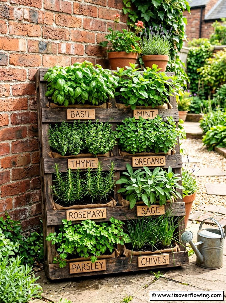 Pallet Herb Garden - 25 backyard ideas with pallet furniture
