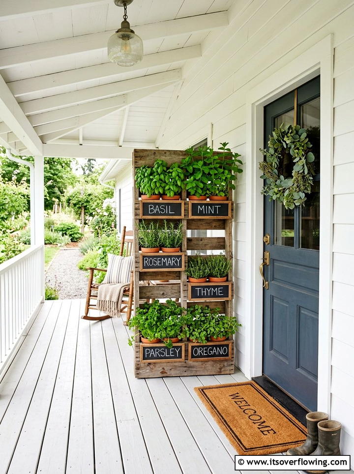 Pallet Herb Garden - 25 front porch ideas with pallet decor