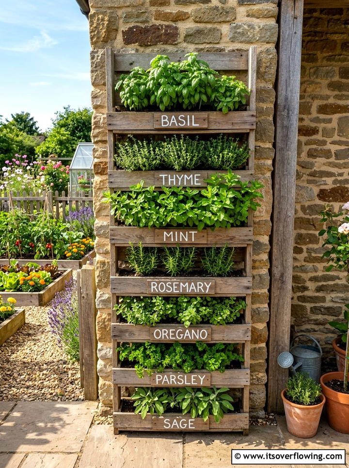 Pallet Herb Garden - 25 upcycled garden ideas with reclaimed wood
