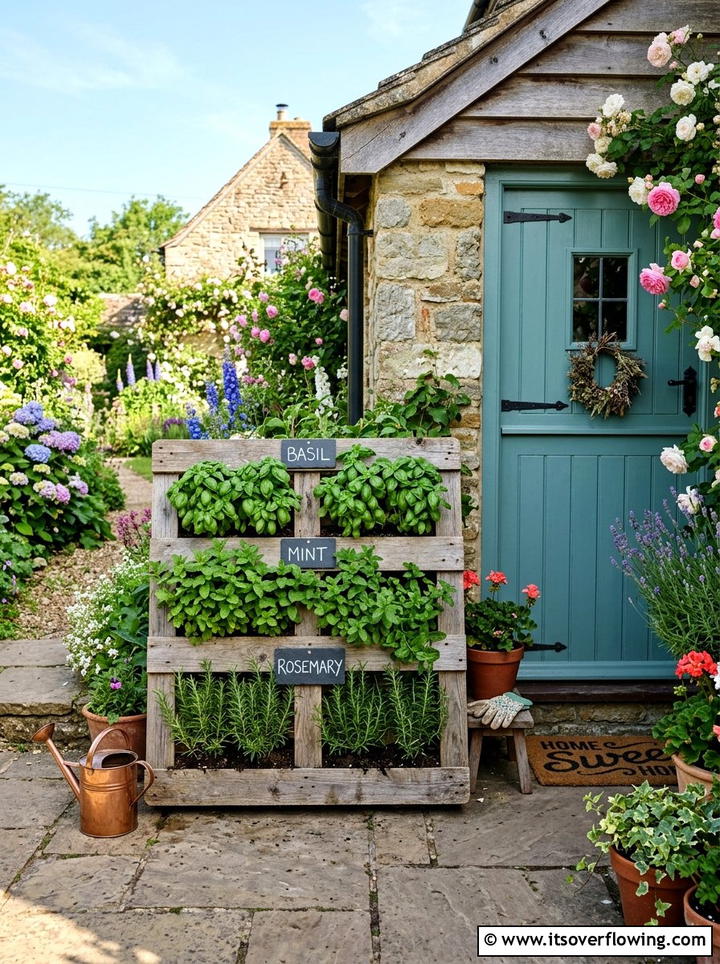 Pallet Herb Garden - 25 garden ideas with pallets