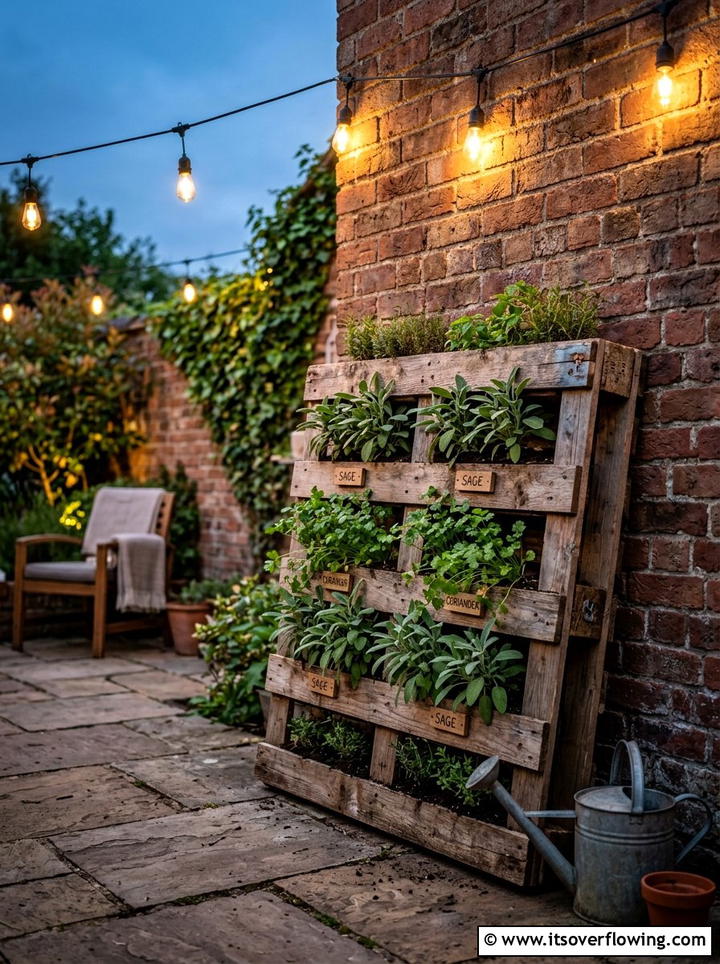 Pallet Herb Planter - 25 small garden ideas with herbs
