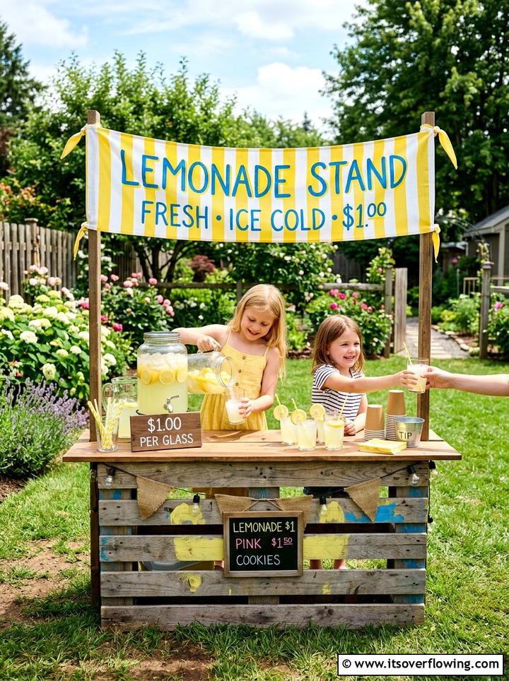 Pallet Lemonade Stand - 25 backyard decorating ideas with pallet projects