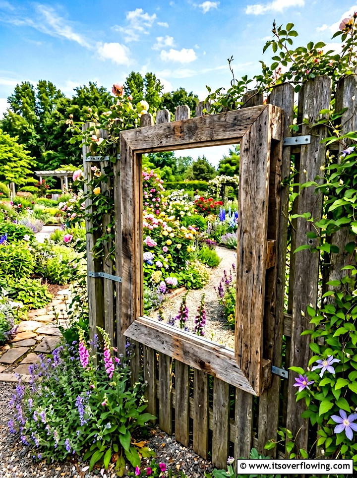 Pallet Mirror Frame - 25 upcycled garden ideas with pallets