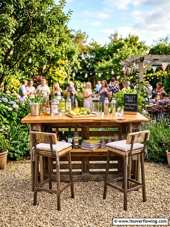 Pallet Outdoor Bar - 25 backyard decorating ideas with pallet projects